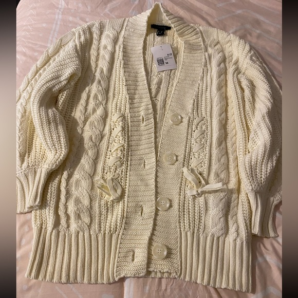 Cable Knit Cardigan Sweater - Picture 1 of 3